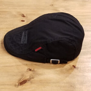 Voboom Flat Cap Black Adjustable Newsboy Paddy